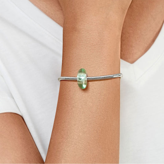 Gnoce Natural Green Stone Heart Hole Charm_5