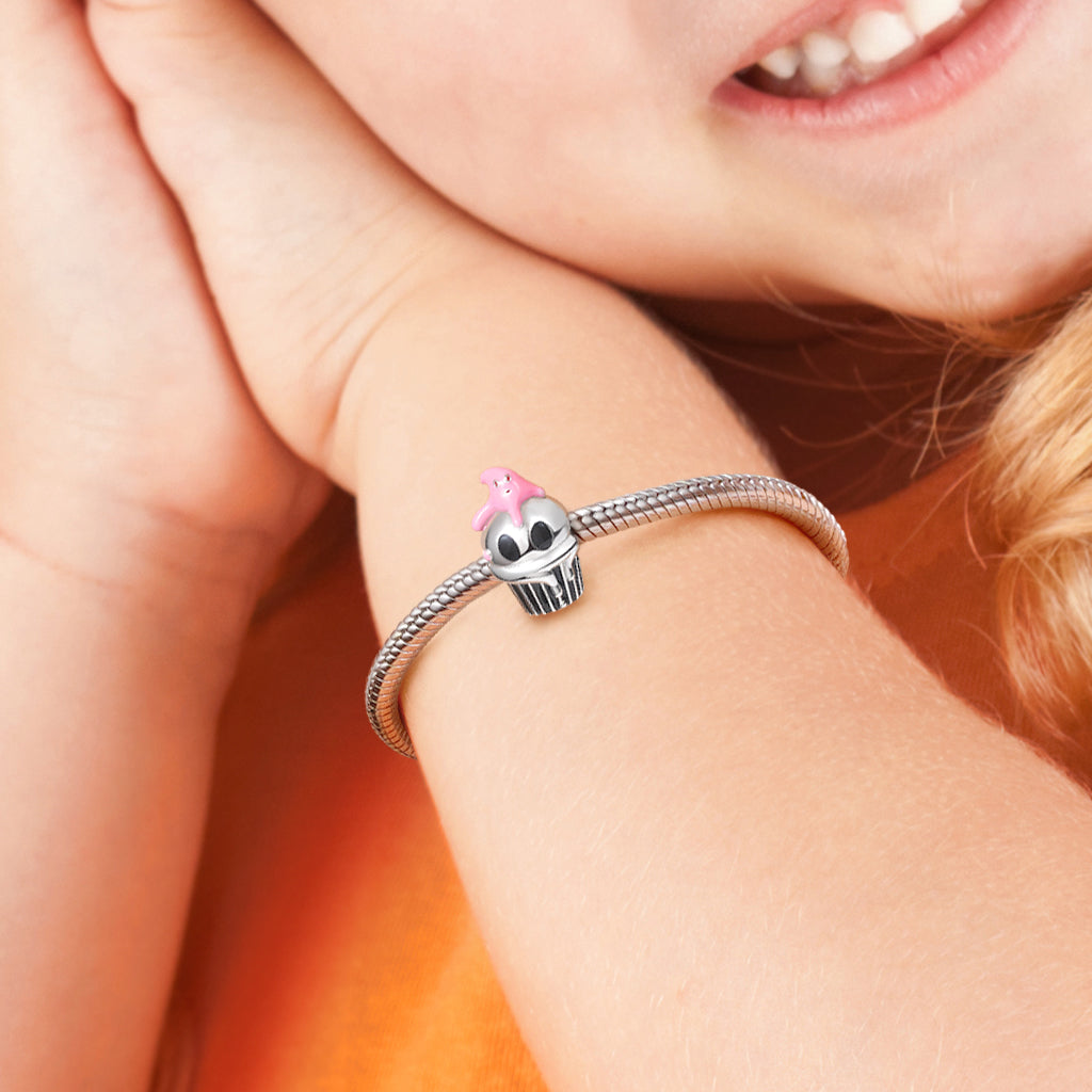 Skull Cupcake Charm Bead 925 Sterling Silver_4