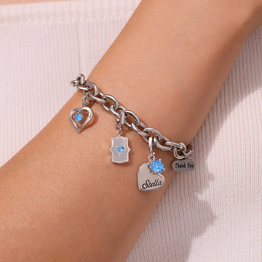 Gnoce Zodiac Sign Heart Clasp Clusters Charm_6