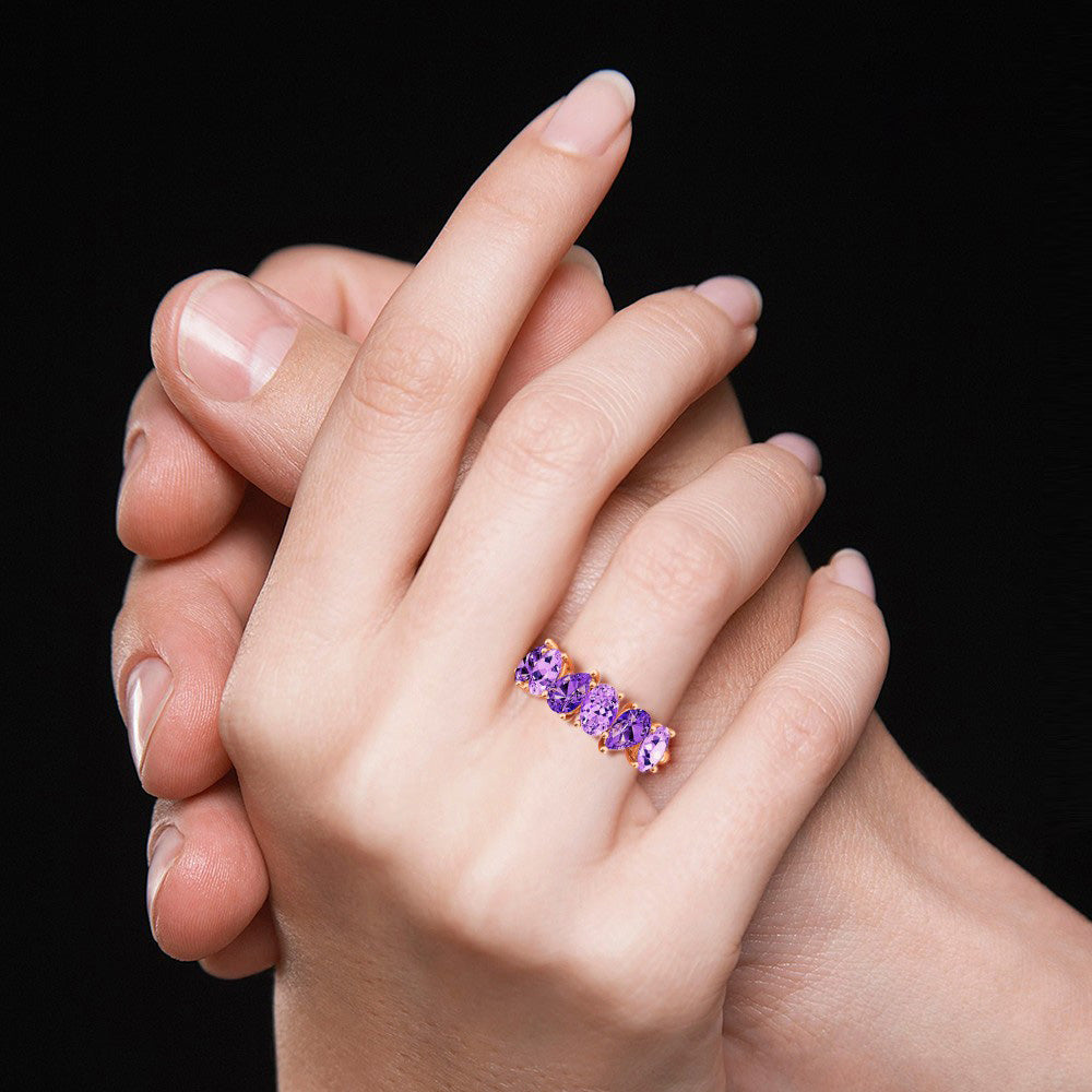 Oval & Pear Channel Wedding Ring_7