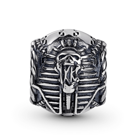Egyptian Pharaoh Skull Men's Charm Bead Sterling Siver fit Men's Bracelet Jewelry for Men_1