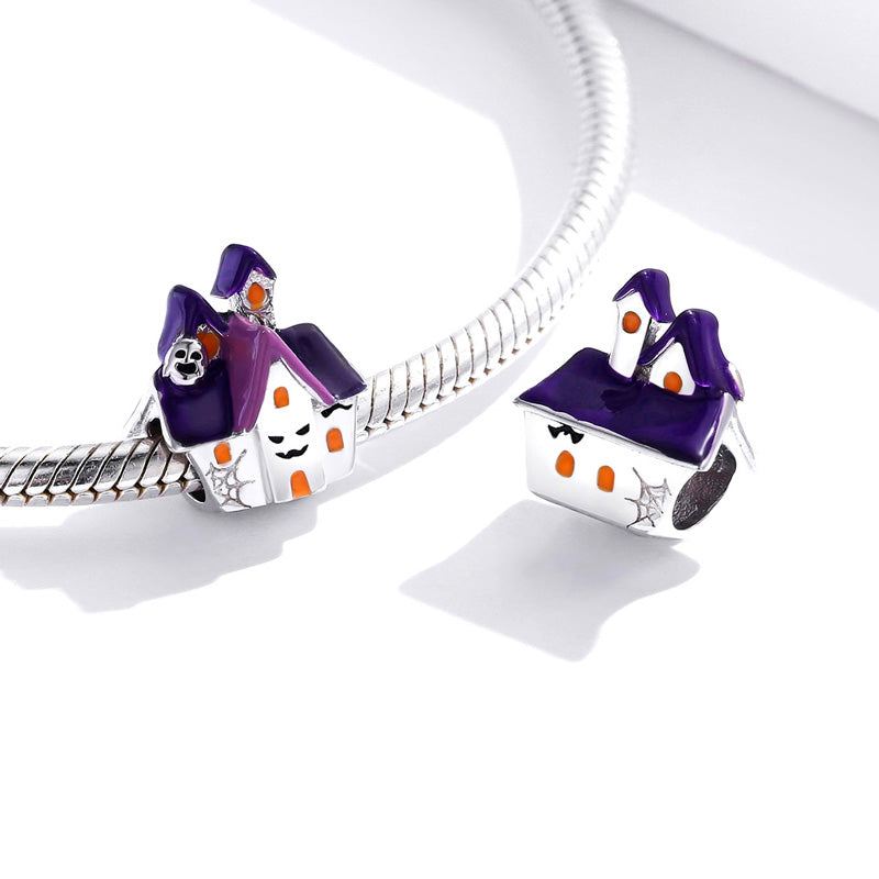 Haunted House Charm Bead Sterling Silver Gift for Halloween_2