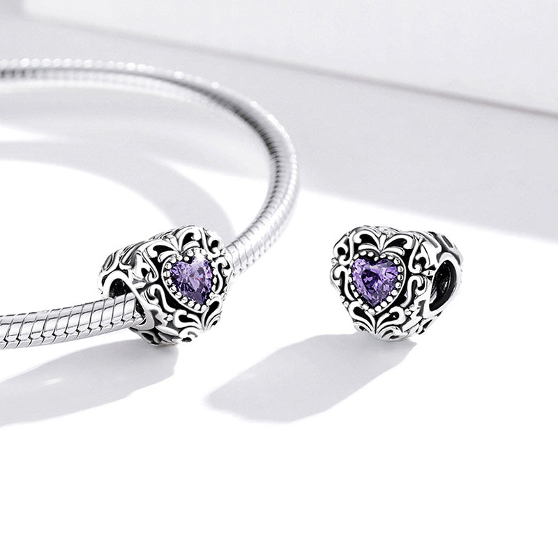 Mysterious Heart Charm Bead 925 Sterling Silver_2