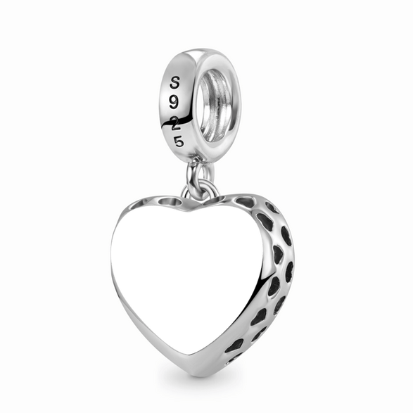 Gnoce Charm corazón de piedra de nacimiento grabable Aleación de plata chapada en platino