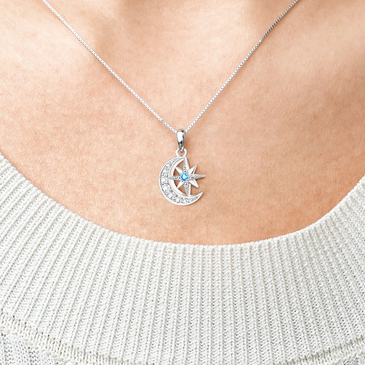 Gnoce Galaxy Moon & Star Necklace_4