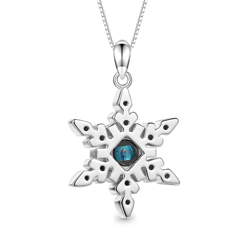 Gnoce Projection Snowflake Personalized Photo Necklace_3