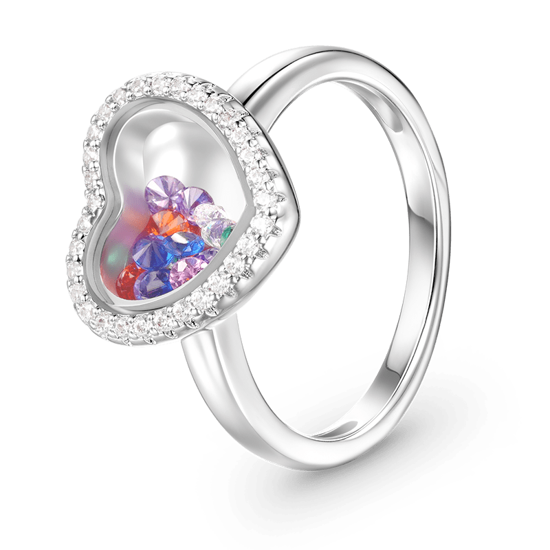 Gnoce Confetti Shaker Heart-cut Ring_2