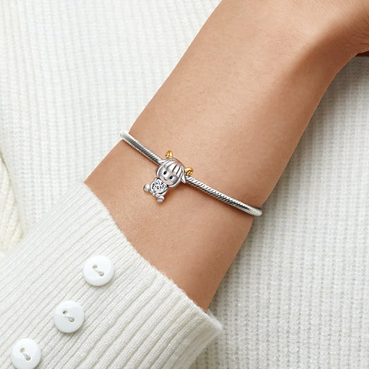 Aries Constellation Embraces Heart Gemstone Charm Bead 925 Sterling Silver_4