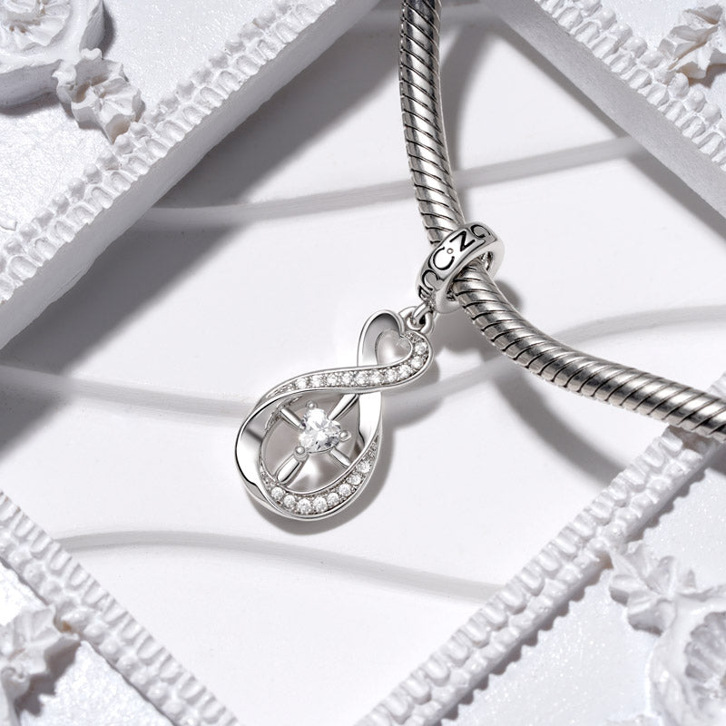 Gnoce Sparkling Infinity Love Cross Pendant Dangle Charm_3