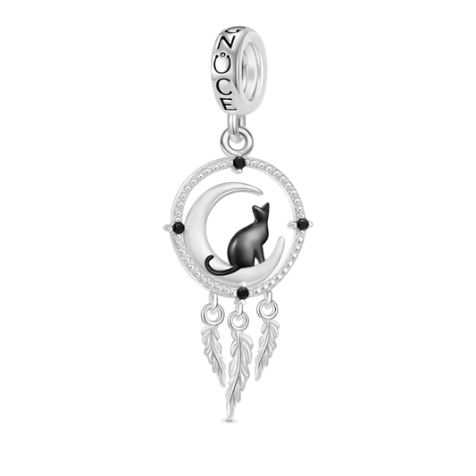 Gnoce Dream Catcher Black Cat Pendant Dangle Charm_1