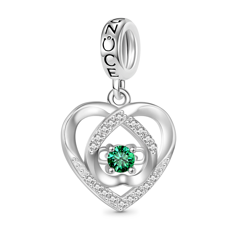 Gnoce Love Heart Birthstone Personalized Pendant Dangle Charm_1