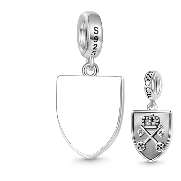 Gnoce Charms de escudo de clave grabable Aleación de plata chapada en platino