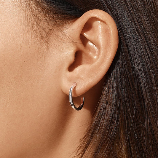 Gnoce Flat Gold Hoops Earrings_5