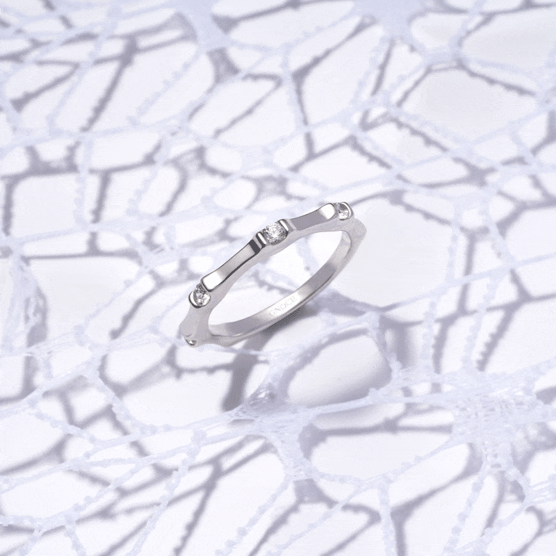 Gnoce Silver Bamboo Fashion Ring_3