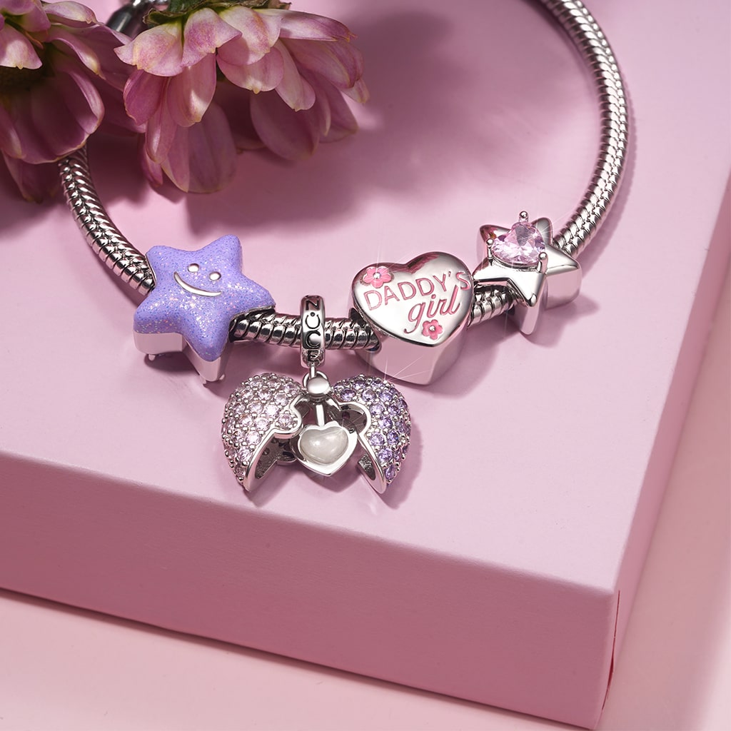 Gnoce Glow-in-the-Dark Star Smiley Face Birthstone Charm_4