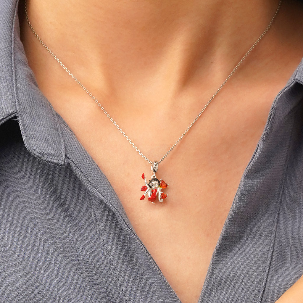 Gnoce Bold Red Dress Betty Boop Pendant Dangle Charm_5