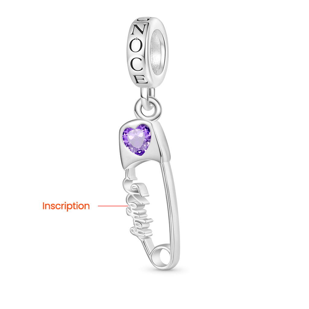 Gnoce Engravable Pin Birthstone Pendant Dangle Charm_2