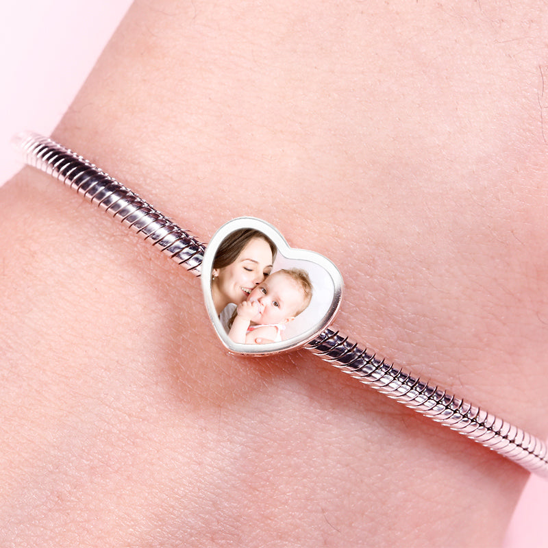 Gnoce "Always in My Heart "Adorable Heart Shape Engravable Personalized Photo Charm  to Friends, Families and Pets_7