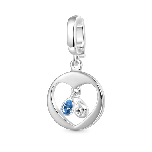 Gnoce Pear Birthstone Heart Clasp Clusters Charm_1
