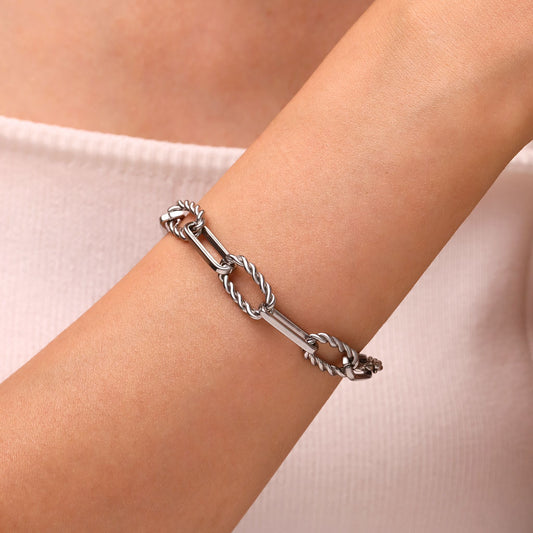 Gnoce Twist-and-loop Link Chain Bracelet_5