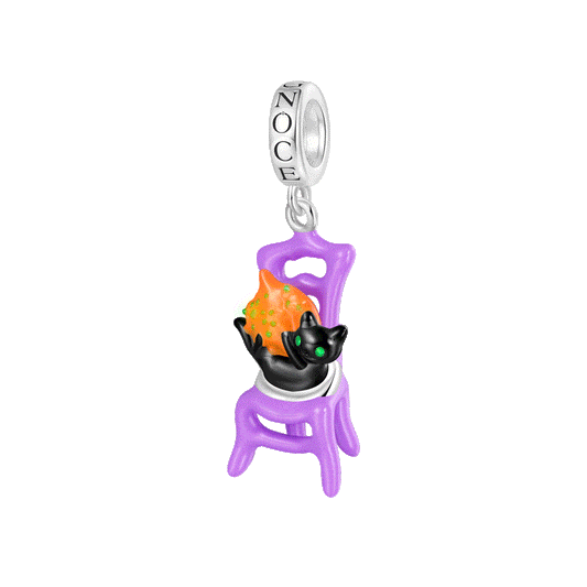 Gnoce Halloween Chair Glow-in-the-Dark Cat Pendant Dangle Charm_1