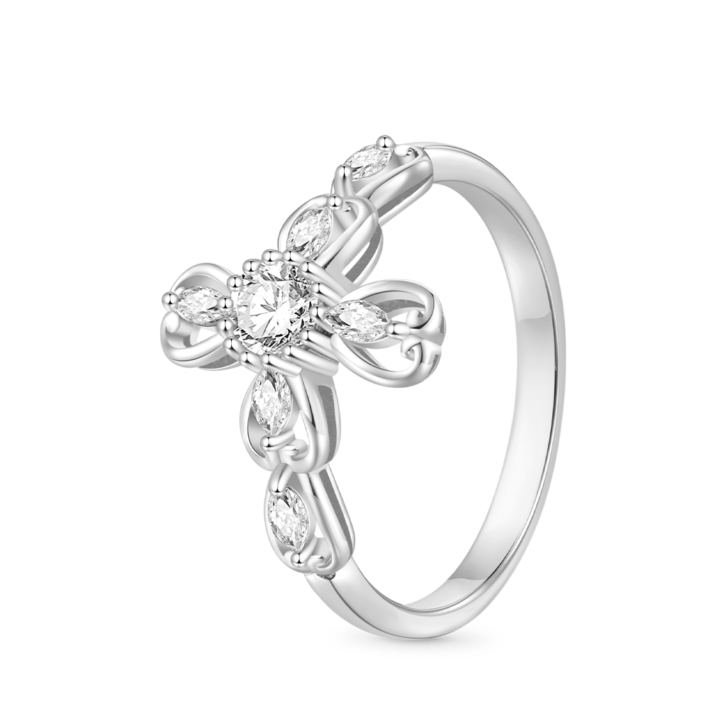 Gnoce Hollow Love Heart Cross Ring_2