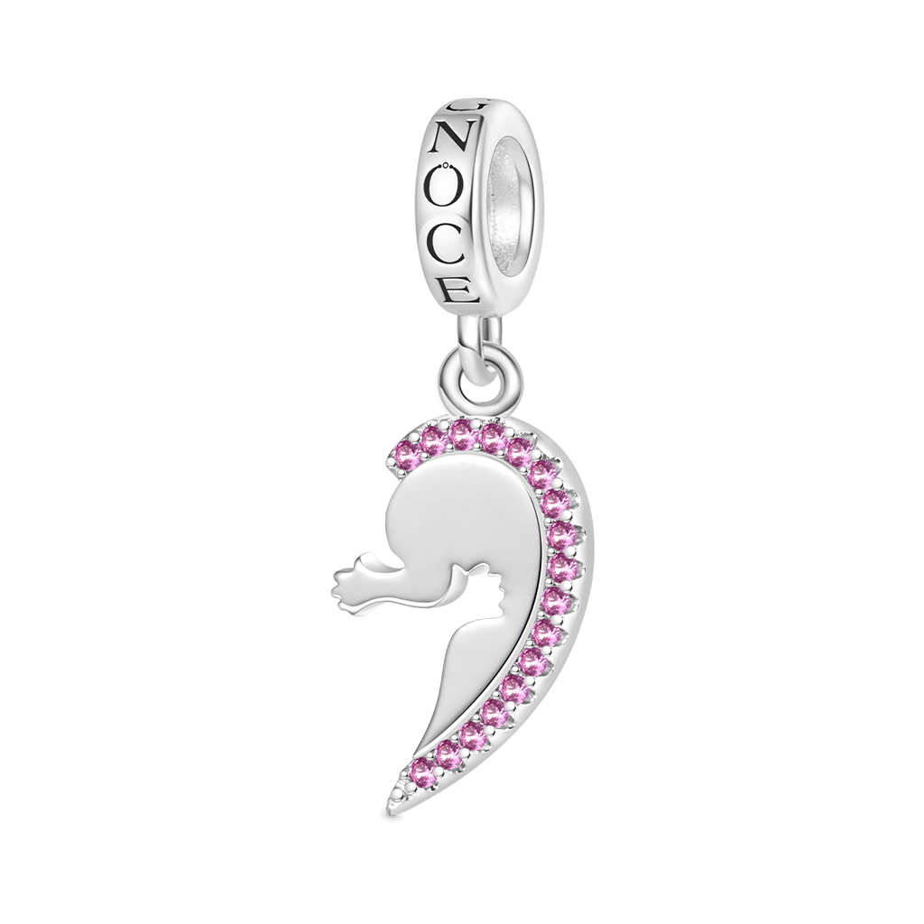 Gnoce Personalized Hug Stitched Heart Pendant Dangle Charm_5