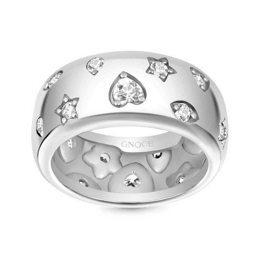 Gnoce Silver Color Mixed Shape Vintage Ring_1