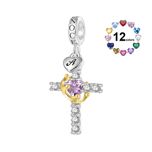 Gnoce Gold Crown of Thorns Nail Cross Pendant Dangle Charm_1