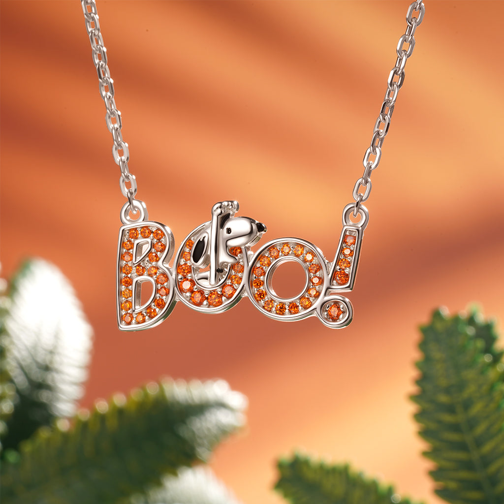 Gnoce Peanuts Halloween Snoopy BOO Necklace_4