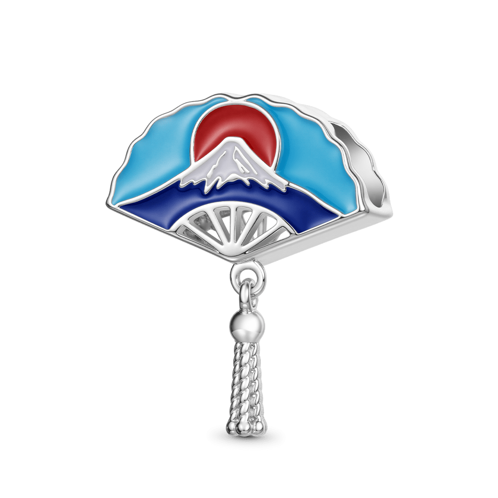 Gnoce Japan Mount Fuji Japan Customized Blessings Fan Charm_1