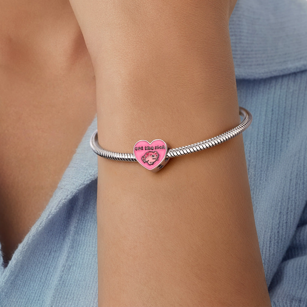 Gnoce “eat the rich” Frog Lucky Heart Charm_2