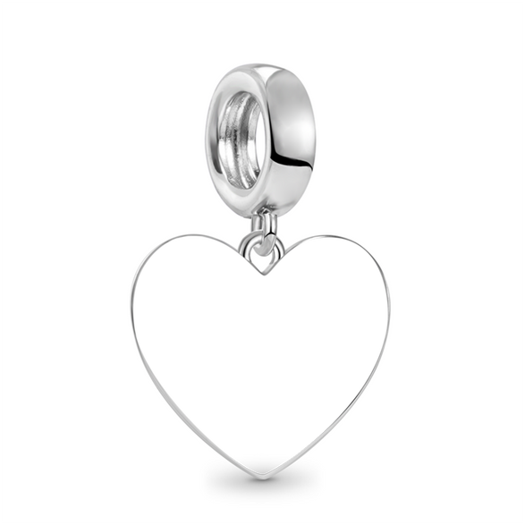 Gnoce Encanto grabable en forma de corazón Sweet 16 Aleación de plata chapada en platino