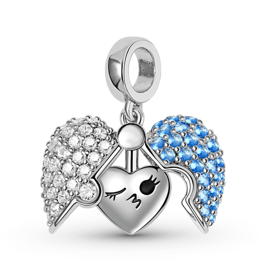 Heart Locket Pendant Dangle Charm Sterling Silver with "Love" Print_1